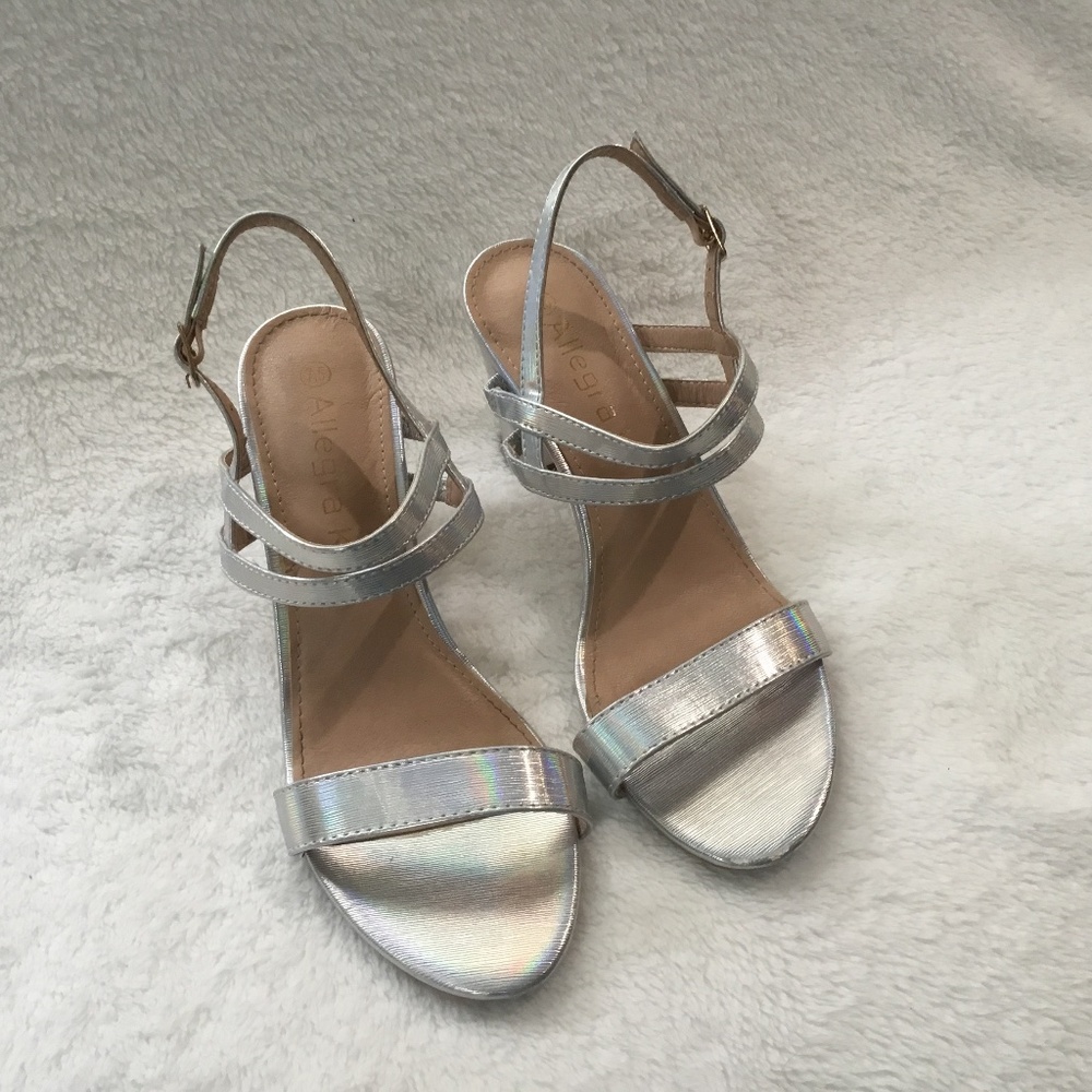 Open Toe Slingback Chunky Hell Strap Sandals  size 7.5 USA